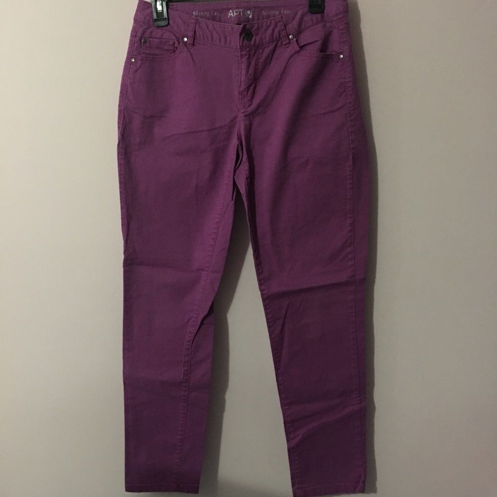 Apt 9 skinny leg purple jeans